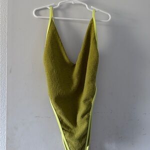 Free People Green Textured Swimsuit